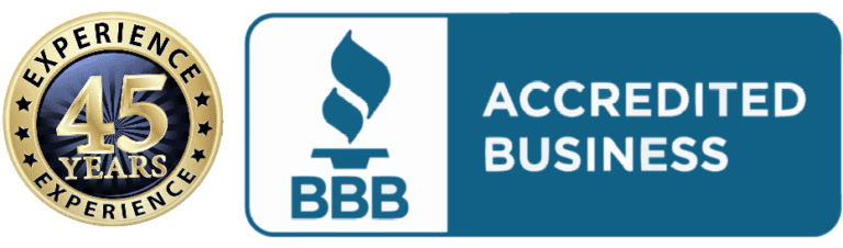 45 years in business and accredited by the BBB